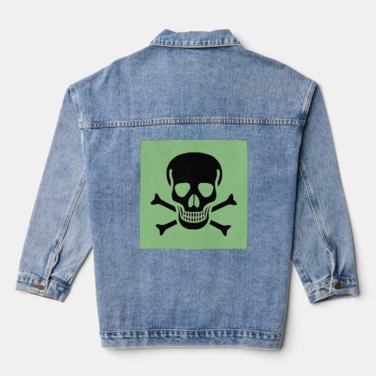 Veste denim pour femmes vert crâne noir (Verso)