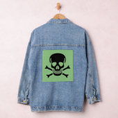 Veste denim pour femmes vert crâne noir (Hangar)