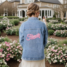 Veste Denim rose/blanc fiancée