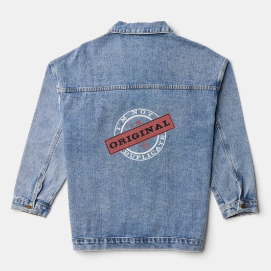 Veste Denim Texte de timbre créatif (Verso)