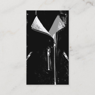 Veste en cuir blanc carte de visite gris