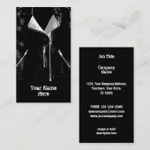 Veste en cuir Blanc carte de visite noir portrait (Devant / Derrière)