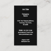 Veste en cuir Blanc carte de visite noir portrait (Dos)