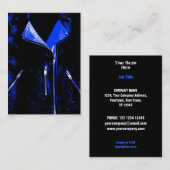 Veste en cuir bleu carte de visite noir chubby (Devant / Derrière)