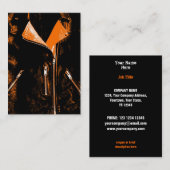 Veste en cuir Orange carte de visite noir chubby (Devant / Derrière)