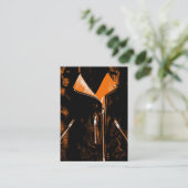 Veste en cuir Orange carte de visite noir chubby (Debout devant)