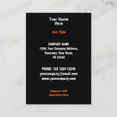 Veste en cuir Orange carte de visite noir chubby (Dos)