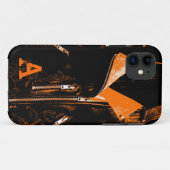 Veste en cuir Orange iPhone 5 coque (Dos (Horizontal))