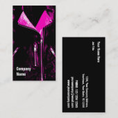 Veste en cuir rose carte de visite noir côté (Devant / Derrière)