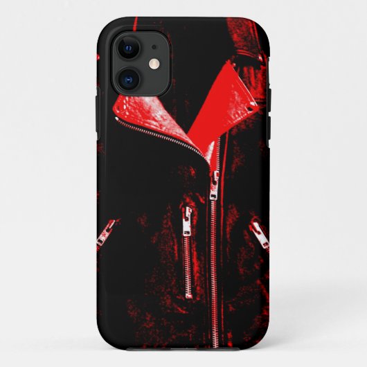 Veste en cuir rouge iPhone 5 coque (Dos)