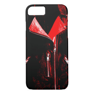 Veste en cuir rouge iPhone 7 coque