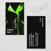 Veste en cuir Vert carte de visite noir côté (Devant / Derrière)