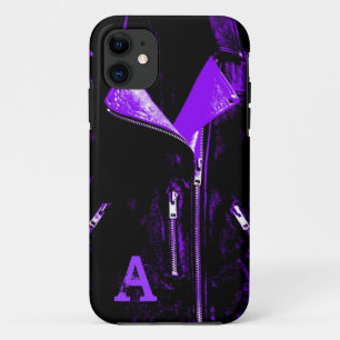 Veste en cuir violet monogramme iPhone 5 coque