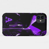 Veste en cuir violet monogramme iPhone 5 coque (Dos (Horizontal))
