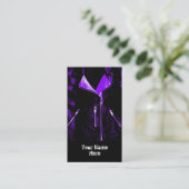 Veste en cuir violet "nom" carte de visite noir (Debout devant)
