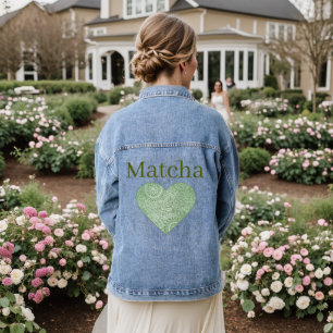 Veste en denim matcha