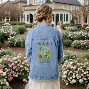 Veste en denim matcha