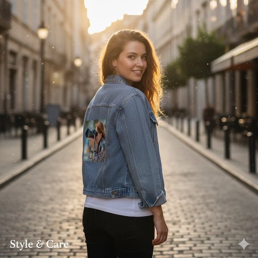 Veste en denim personnalisée avec votre image ou œ