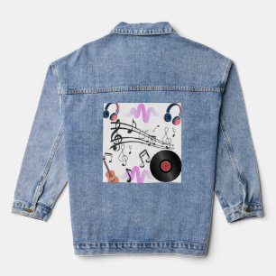 Veste en denim Sound Wave Music Musique élégante