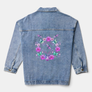 Veste en jean à libellule florale