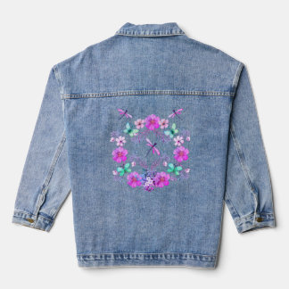 Veste en jean à libellule florale