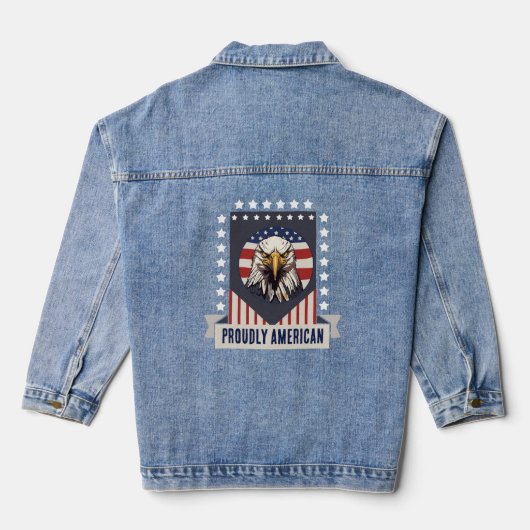 Veste en jean aigle chauve fièrement américaine (Verso)