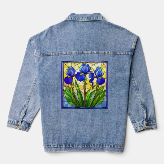 Veste en jean Artisan Blue Iris vitrail (Verso)