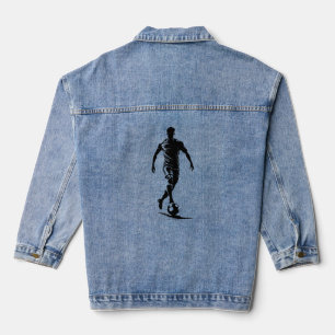 Veste en jean avec art de silhouette de joueur de