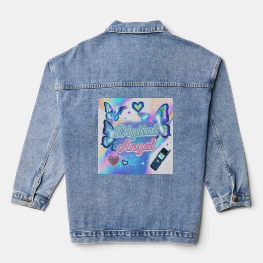 Veste en jean bleu décontractée pour femmes (Verso)