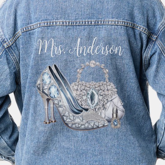 Veste en jean de mariée