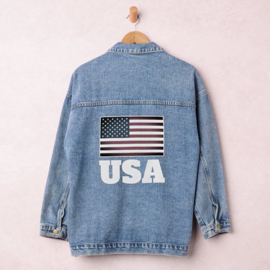 Veste en jean Denim avec drapeau vintage américain (Hangar)