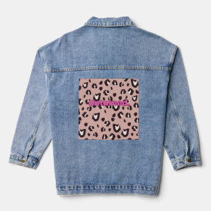 Veste en jean imprimé animal rose