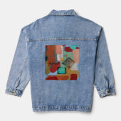 Veste en jean Statement avec œuvre d'art abstraite (Verso)