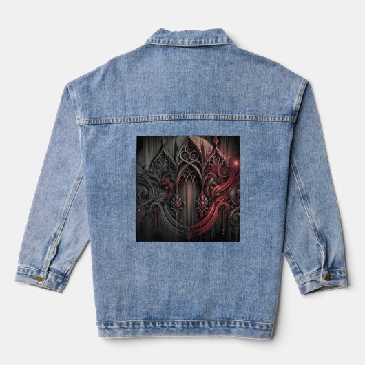 Veste gothique rouge et noire Denim (Verso)
