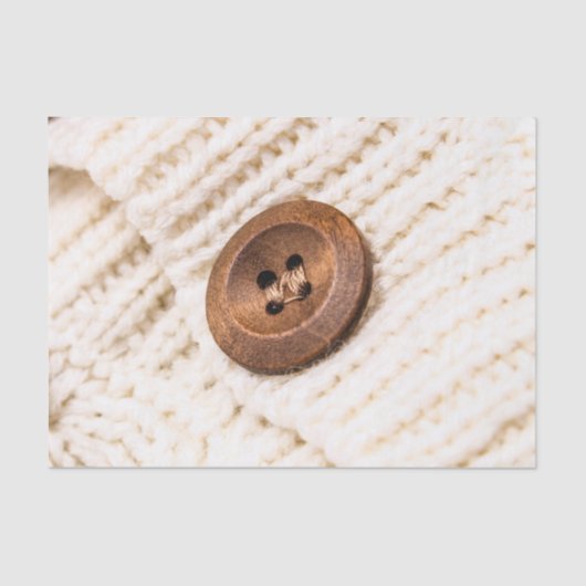 Vesten trui gebreide knoop bruine crème tissuepapier (Voorkant)