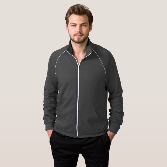 Veste de survêtements molletonnée pour hommes, Asphalte et blanc