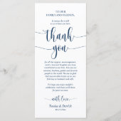 Vestiging bruiloft Hartelijk dank, Navy Blue Card Programma (Voorkant)