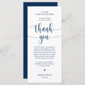 Vestiging bruiloft Hartelijk dank, Navy Blue Card Programma (Voorkant / Achterkant)