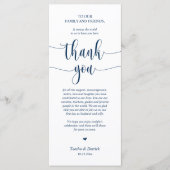 Vestiging bruiloft Hartelijk dank, Navy Blue Card Programma (Voorkant)