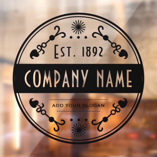 Vestigingsnaam decoratief raamsticker (Vel 2)