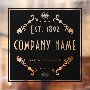 Vestigingsnaam, decoratief raamsticker