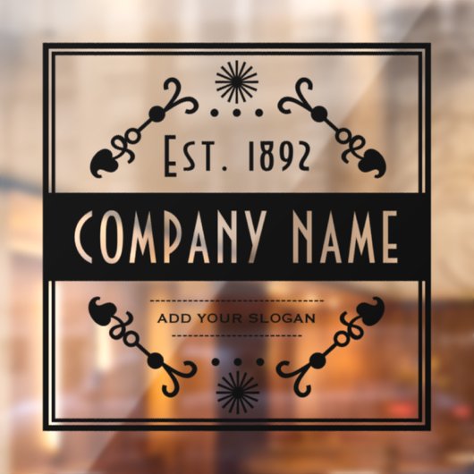 Vestigingsnaam decoratief raamsticker (Vel 2)