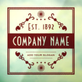 Vestigingsnaam decoratief raamsticker (Vel 3)