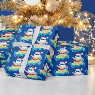 Vestive Kerststaartstrand op Santa Cadeaupapier