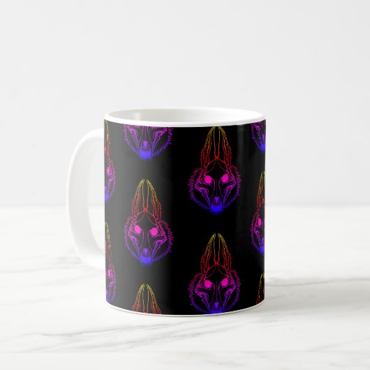 Vestons Synthwave Crâne Coffee Mug (Devant gauche)