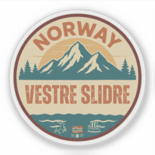 Vestre Slidre, Noorwegen Norway Sticker