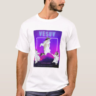 Vesuv Kat 9 Leeft Grappig Neon T-shirt Unisex