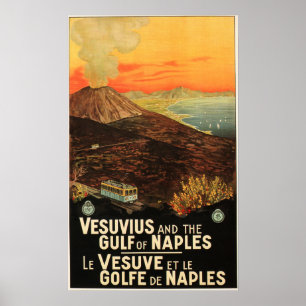 VESUVIUS en de Golf van Napels ENIT Italië Poster