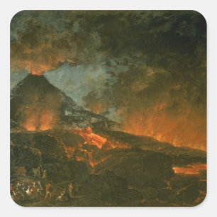 Vesuvius Erupting Vierkante Sticker