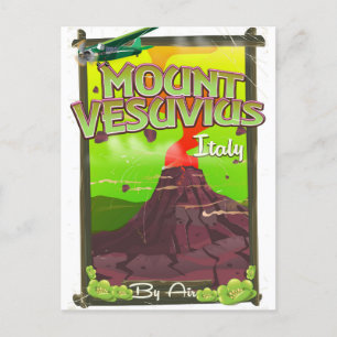 Vesuvius Italiaanse cartoon vulkaan Briefkaart